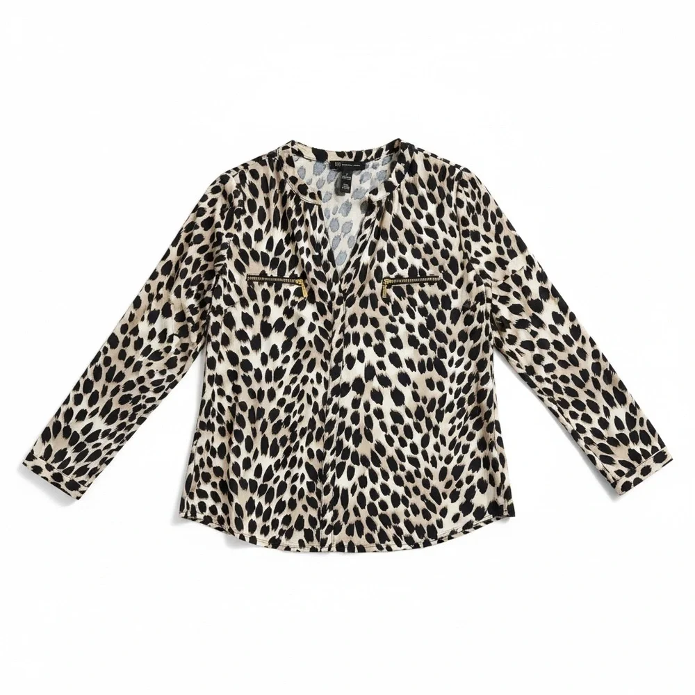 🌺NWOT🌺 INC International Concepts Leopard Print Blouse - Picture 4 of 4